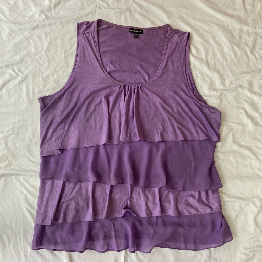 Fashion Bug Purple Tiered Tank Top